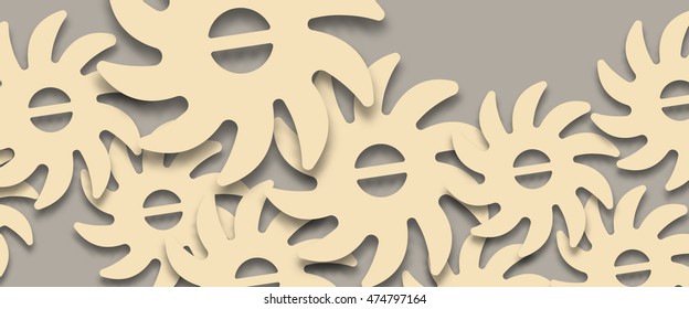 Steampunk header design with cogwheels. Vector template in a flat style.