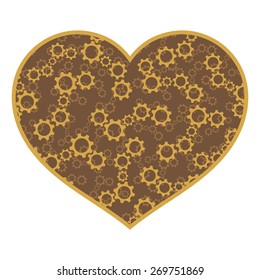Steampunk heart with gears inside.