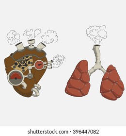 steampunk heart and lungs