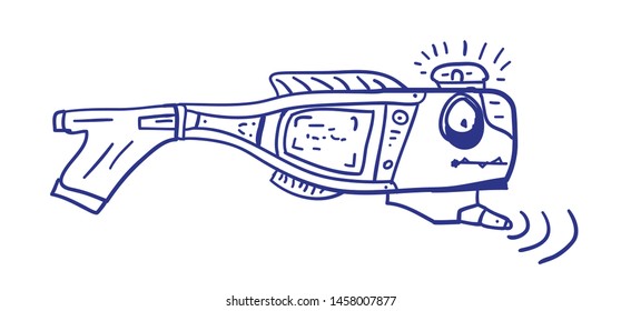 Steampunk Humorous mechanical fish. Vector sketch illustration.