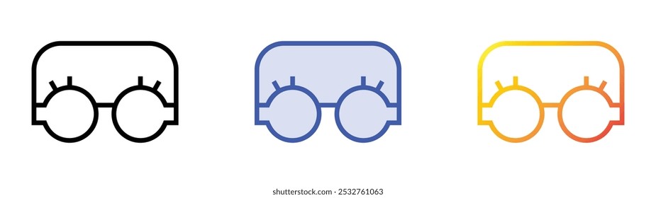 steampunk icon. Linear, Blue Fill and Gradient Style Design Isolated On White Background