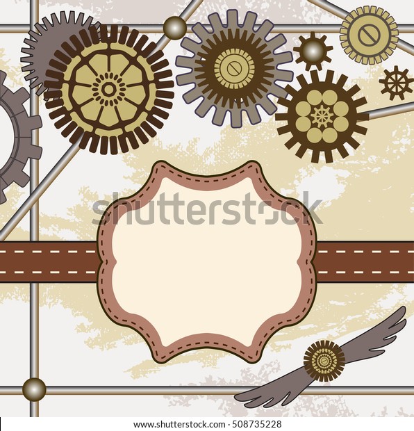 steampunk invitation cardvector mechanical background stylized stock vector royalty free 508735228 https www shutterstock com image vector steampunk invitation card mechanical background stylized 508735228