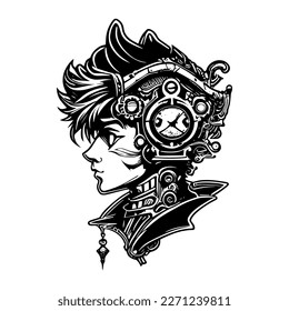 Steampunk Kid logo depicts a young adventurer decked out in goggles, gears, and other clockwork accoutrements, ready to explore a steam-powered world