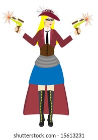 Steampunk lady liberty isolated Vector