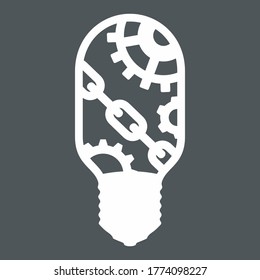 Steampunk Lamp bulb Gear vintage vector illustration cut