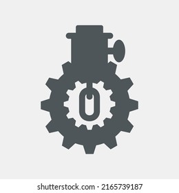 Steampunk Lamp bulb Gear vintage vector illustration cut