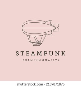 steampunk line art logo vector symbol illustration design