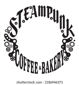 STEAMPUNK LOGO cogwheel Vector illustration logotype logo icon