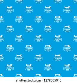 Steampunk machinery pattern vector seamless blue repeat for any use