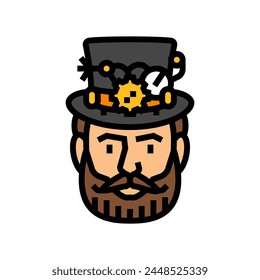 steampunk male avatar color icon vector. steampunk male avatar sign. isolated symbol illustration