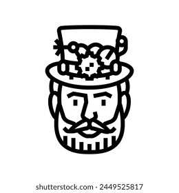 steampunk male avatar line icon vector. steampunk male avatar sign. isolated contour symbol black illustration