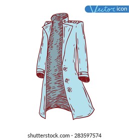 Steampunk man coat, hand drawn vector illustration.