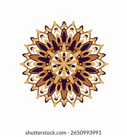 Mandala de Steampunk. Roda pirata intrincada. Comando de direção Estética de Steam Punk. Mecanismo de direção de madeira. Roda dentada, roda dentada, equipamento. Engrenagem de cobre. Máquinas para trabalhar relógios. Steampunk Simétrico. EPS 10