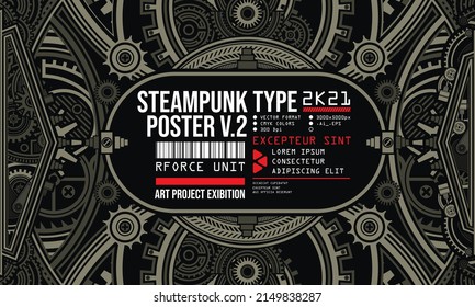 Steampunk mecha poster template are applicable for using on shirt design, poster, CDDVD cover, skate desk and other creative applications