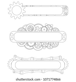Steampunk Mechanical Banners With A Room For Your Text, Vector, EPS 8.