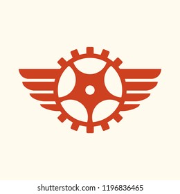 Steampunk mechanical wing quality vector illustration cut
