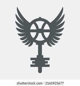 Steampunk mechanical wing quality vector illustration cut