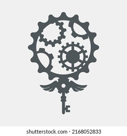 Steampunk Mechanical Wing Quality Vector Illustration Cut
