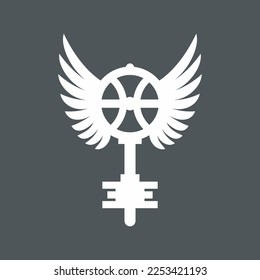 Steampunk mechanical wing quality vector illustration cut