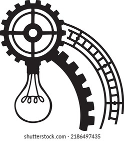 Mecanismos Steampunk Vector Clip Art, negro y blanco