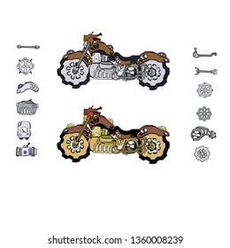 steampunk motorcycle retro
