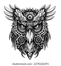 Steampunk Owl Logo is a fascinating emblem that blends the vintage charm of the Victorian era with the enigmatic allure of the nocturnal bird