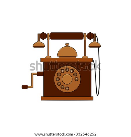 Steampunk phone with copper elements in doodle style