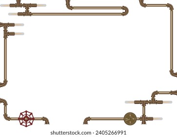 Steampunk plumbing frame Copper material with gradation
