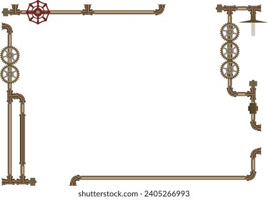 Steampunker-Klempner-Rahmen Kupfer-Material mit Gradation

