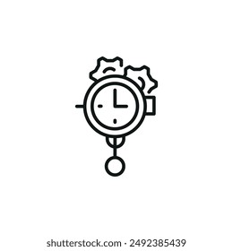 Steampunk pocket watch icon. Simple steampunk pocket watch icon for social media, app, and web design. Vector illustration.