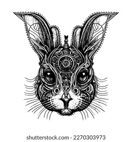 steampunk rabbit bunny logo is a whimsical and creative symbol of curiosity and ingenuity. It blends the charm of a classic bunny with a futuristic steampunk aesthetic