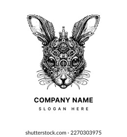 steampunk rabbit bunny logo is a whimsical and creative symbol of curiosity and ingenuity. It blends the charm of a classic bunny with a futuristic steampunk aesthetic