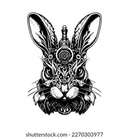 steampunk rabbit bunny logo is a whimsical and creative symbol of curiosity and ingenuity. It blends the charm of a classic bunny with a futuristic steampunk aesthetic