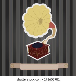 Steampunk, retro gramophone