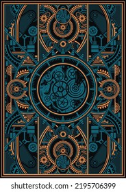 Steampunk Retro Vector Poster Design E