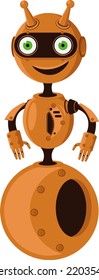 A steampunk robot. Vector illustration on a white isolated background.