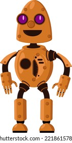 A steampunk robot. Vector illustration on a white isolated background.