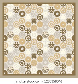 Steampunk scarf design with gears