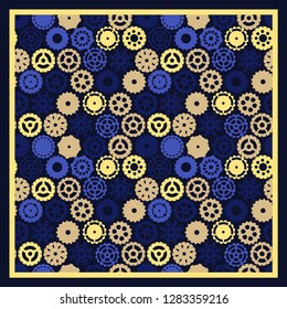 Steampunk scarf design with gears