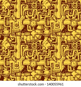 Steampunk seamless pattern