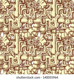 Steampunk seamless pattern