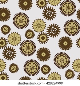 Steampunk seamless pattern. Retro vector background.