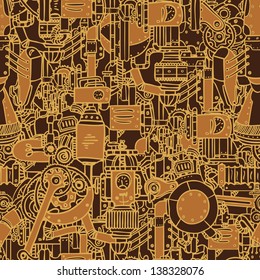 Steampunk seamless vector pattern