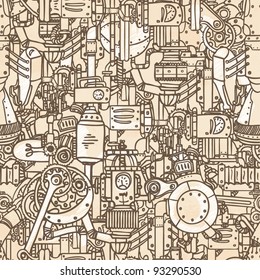 Steampunk seamless vector pattern