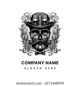 Steampunk Skull Logo combines the edginess of a classic skull design with the intricate details of steampunk fashion. The result is striking and captivating image that embodies the creative and rebel