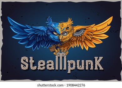 SteamPunk strong decorative font. Vintage metallic style.
