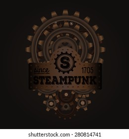 Steampunk style emblem