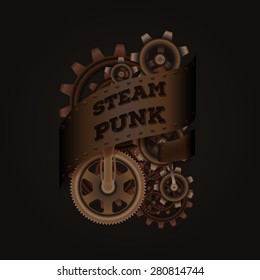 Steampunk style emblem