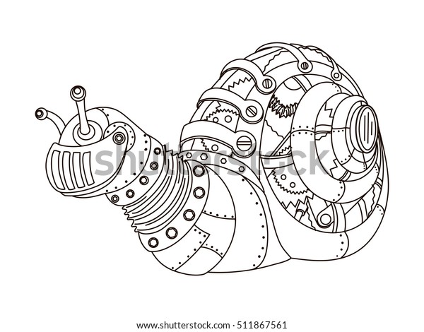 Download Стоковая векторная графика «Steampunk Style Snail ...