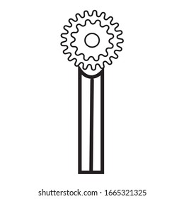 Steampunk Style Typeface. Mechanical alphabet of gears. letter I. Vector illustration of vintage steampunk alphabet for logo and text. Suitable for fantastic coloring pages for children 